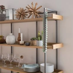 Ars manufacti Bibliothèque Dharai II - Placage en bois véritable / Métal - Chêne / Argenté -Meubles de salle à manger Soldes Magasin 1000117167 180912 12435707 GALLERYIMAGES P000000001000117167