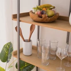 Ars manufacti Bibliothèque Dharai II - Placage en bois véritable / Métal - Chêne / Argenté -Meubles de salle à manger Soldes Magasin 1000117167 180912 12435808 GALLERYIMAGES P000000001000117167