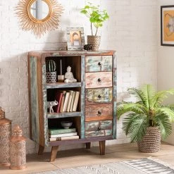 Ars manufacti Commode Yazoo - Bois recyclé massif - Multicolore -Meubles de salle à manger Soldes Magasin 1000118141 181123 16234300007 MOOD GALLERYIMAGES P000000001000118141 mood