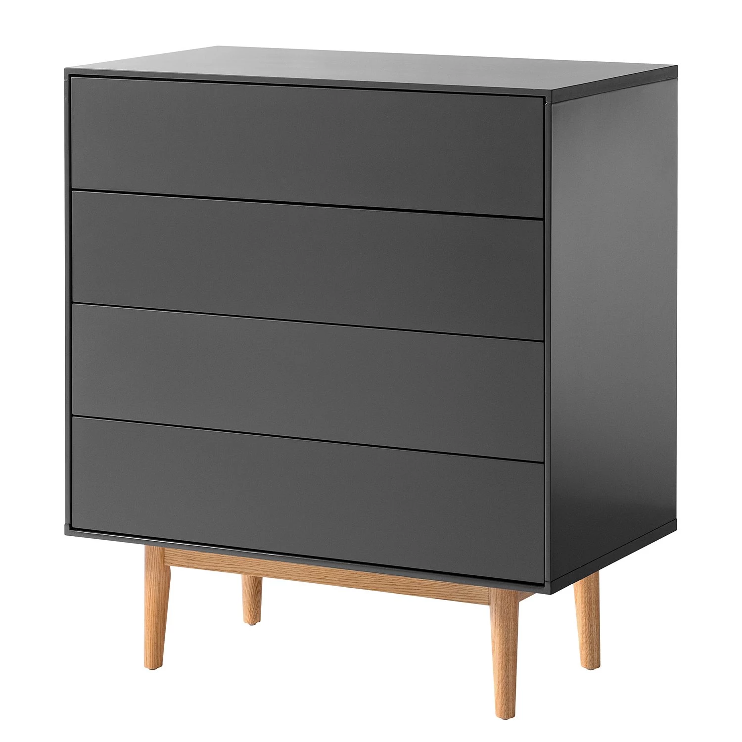 Mørteens Commode Lindholm I - Partiellement en chêne massif - Gris 1 Mørteens Commode Lindholm I - Partiellement en chêne massif - Gris