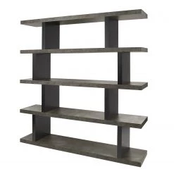Temahome Étagère Detroit - Imitation béton / Noir mat - Hauteur : 172 cm
