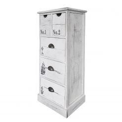 Maison Belfort Commode Nadi I - Partiellement en paulownia massif - Blanc cassé - 86 cm