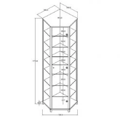 Fredriks Vitrine d'angle Amalia II - Éclairage inclus - Imitation frêne foncé - Imitation hêtre 12 Fredriks Vitrine d'angle Amalia II - Éclairage inclus - Imitation frêne foncé - Imitation hêtre -Meubles de salle à manger Soldes Magasin 1000123170 190118 15190000006 GALLERYIMAGES P000000001000123170