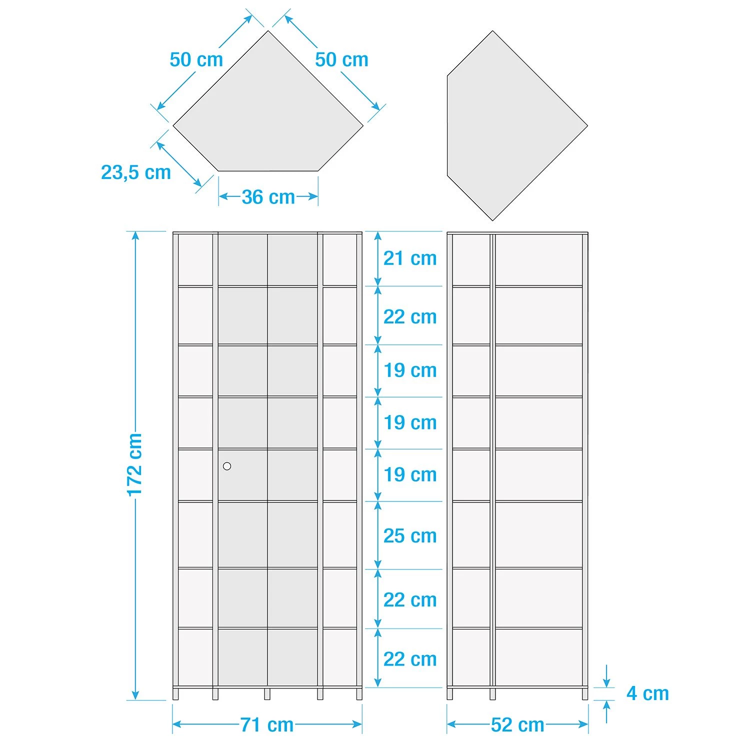 Fredriks Vitrine d'angle Amalia II - Éclairage inclus - Imitation frêne foncé - Imitation hêtre 7 Fredriks Vitrine d'angle Amalia II - Éclairage inclus - Imitation frêne foncé - Imitation hêtre – Image 7