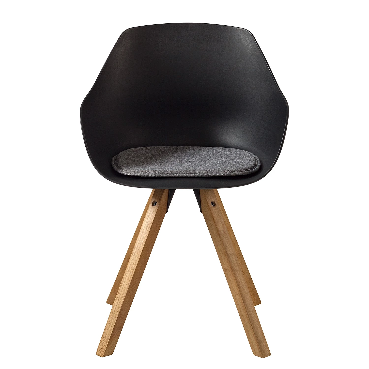 Mørteens Chaises à accoudoirs Skelde I - Matière plastique / Hévéa massif - Noir - Lot de 2 4 Mørteens Chaises à accoudoirs Skelde I - Matière plastique / Hévéa massif - Noir - Lot de 2 – Image 4