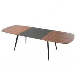 Studio Copenhagen Table extensible Rogo - Placage en noyer / Métal - Noyer / Noir -Meubles de salle à manger Soldes Magasin 1000123491 190705 12041000002 DETAILS P000000001000123491