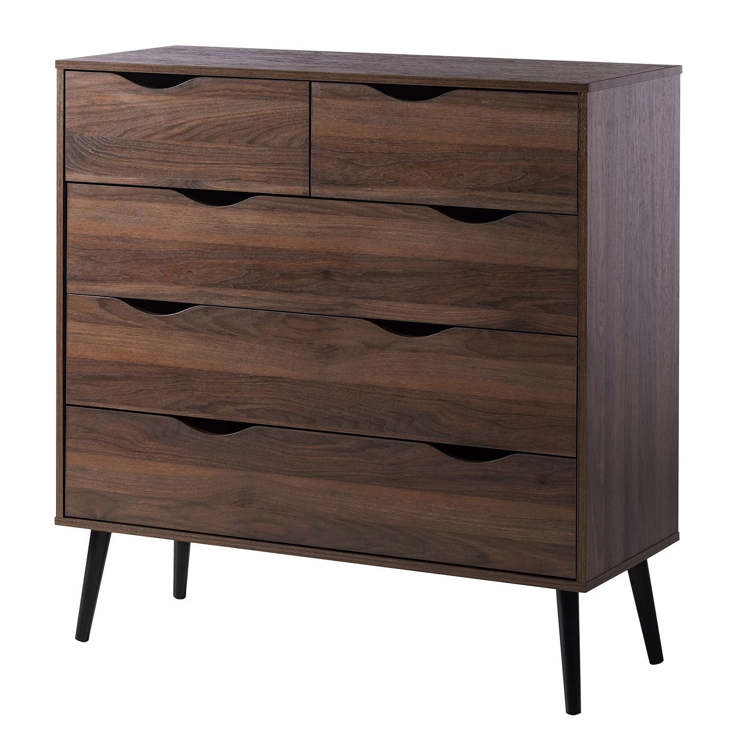 Mørteens Commode Gjora II - Partiellement en hévéa massif - Noyer 1 Mørteens Commode Gjora II - Partiellement en hévéa massif - Noyer