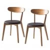 Mørteens Chaises Bogmoor (lot de 2) - imitation cuir / Frêne massif - Beige / Noir