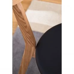 Mørteens Chaises Bogmoor (lot de 2) - imitation cuir / Frêne massif - Beige / Noir -Meubles de salle à manger Soldes Magasin 1000123742 210106 06471900004 DETAILS P000000001000123742