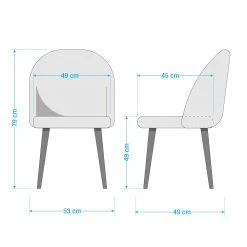 Jack & Alice Chaises capitonnées Jacklin (lot de 2) - Verre / Métal - Noir - Vert -Meubles de salle à manger Soldes Magasin 1000123763 200728 10311400001 SKETCH DETAILS P000000001000123763 sketch