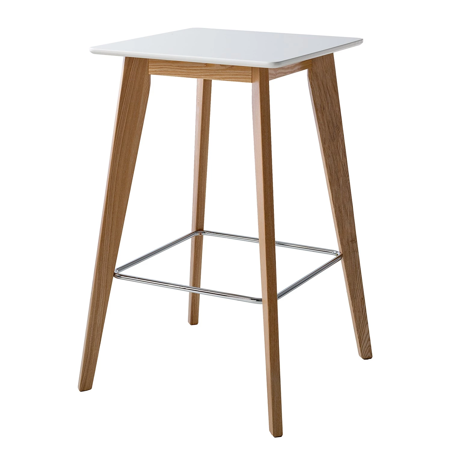 Mørteens Table haute Boddam II - Partiellement en frêne massif - Blanc / Frêne 1 Mørteens Table haute Boddam II - Partiellement en frêne massif - Blanc / Frêne