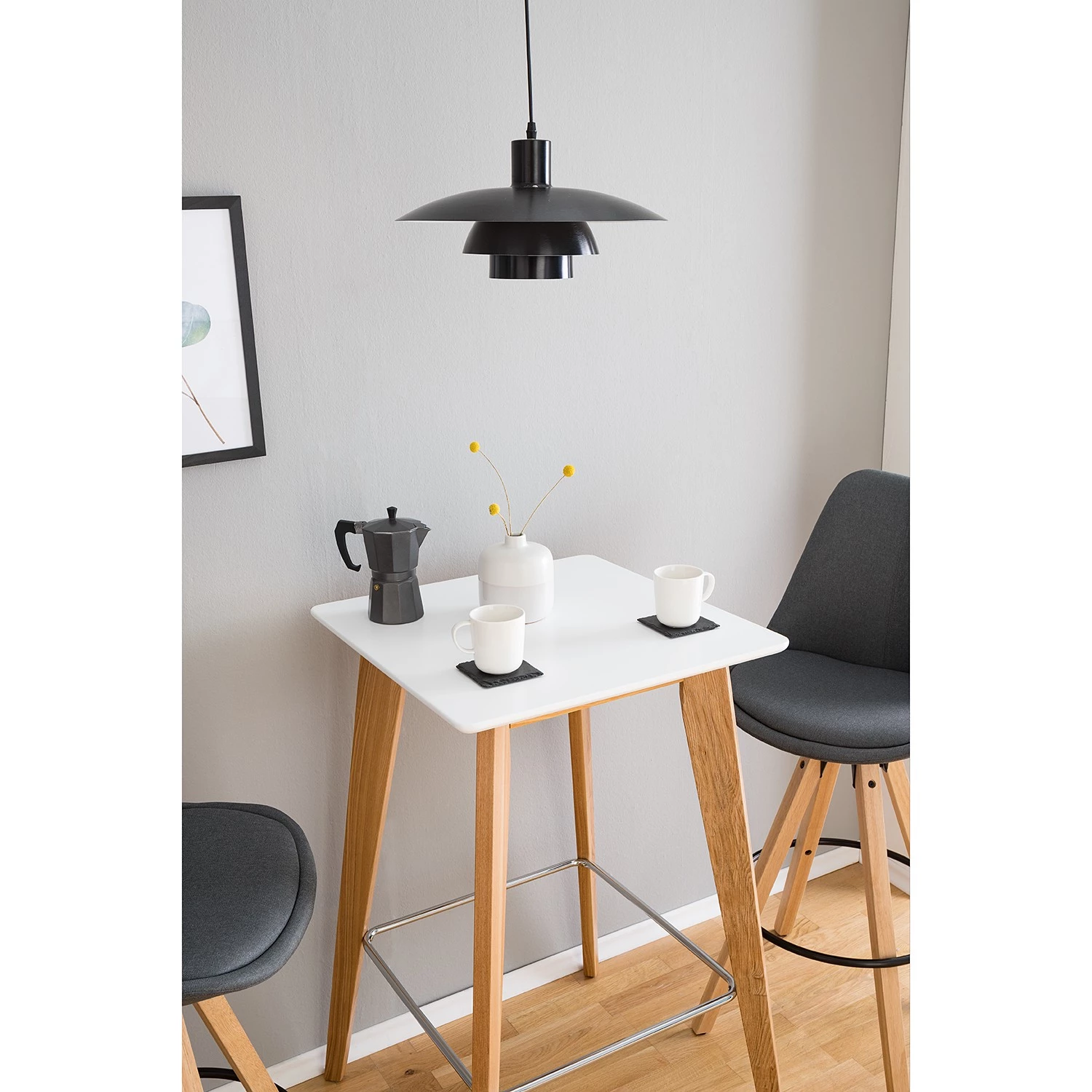 Mørteens Table haute Boddam II - Partiellement en frêne massif - Blanc / Frêne 3 Mørteens Table haute Boddam II - Partiellement en frêne massif - Blanc / Frêne – Image 3