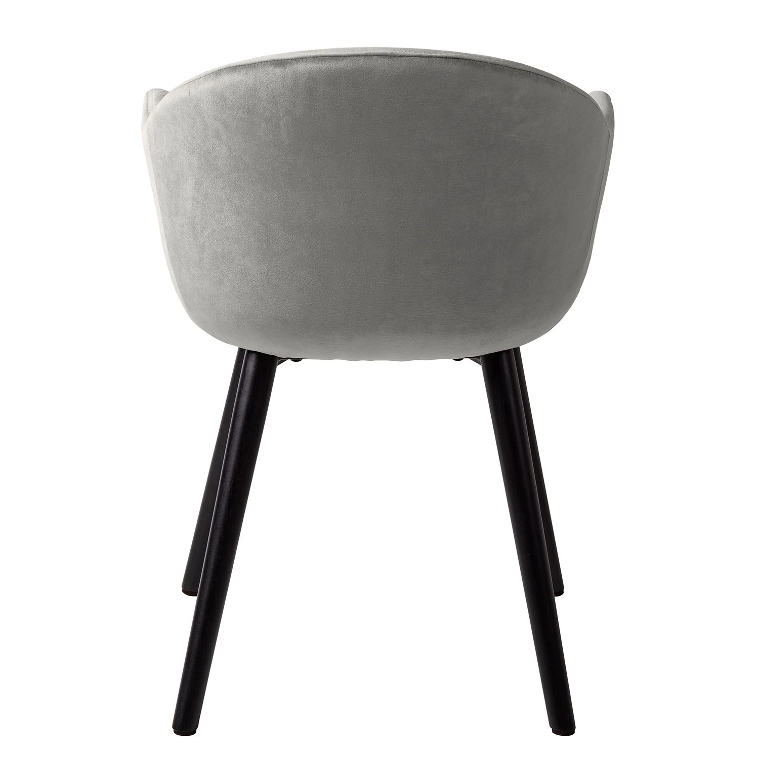 Mørteens Chaise à accoudoirs Hallund II - Velours / Hévéa massif - Noir - Gris 7 Mørteens Chaise à accoudoirs Hallund II - Velours / Hévéa massif - Noir - Gris – Image 7