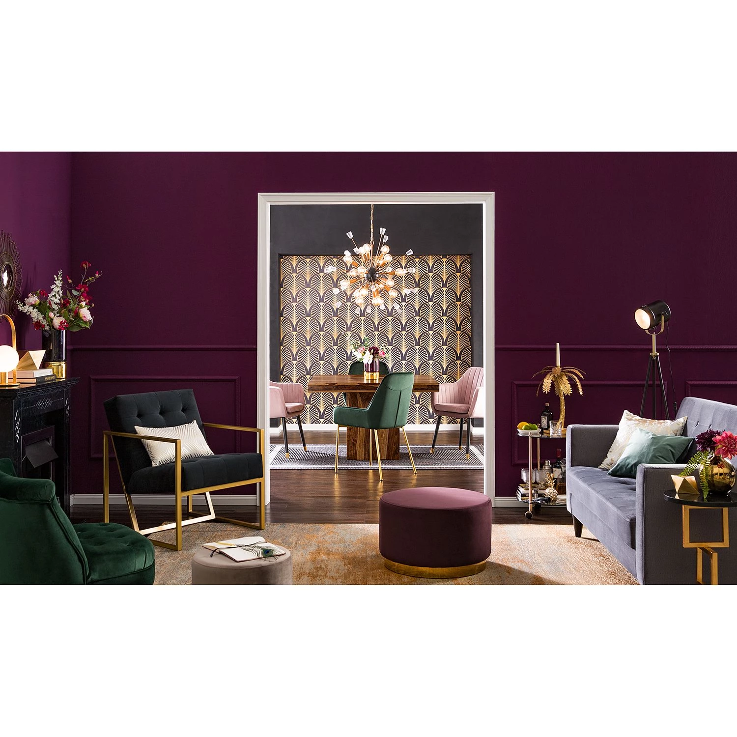 Jack & Alice Chaise avec accoudoirs Leezy G - Chêne massif / Velours - Rose vieilli / Noir 3 Jack & Alice Chaise avec accoudoirs Leezy G - Chêne massif / Velours - Rose vieilli / Noir – Image 3