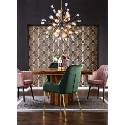 Jack & Alice Chaises capitonnées Evy (lot de 2) - Velours / Métal - Doré - Velours Sua: Vert foncé -Meubles de salle à manger Soldes Magasin 1000125820 190212 16361000029 MOOD GALLERYIMAGES P000000001000125820 mood