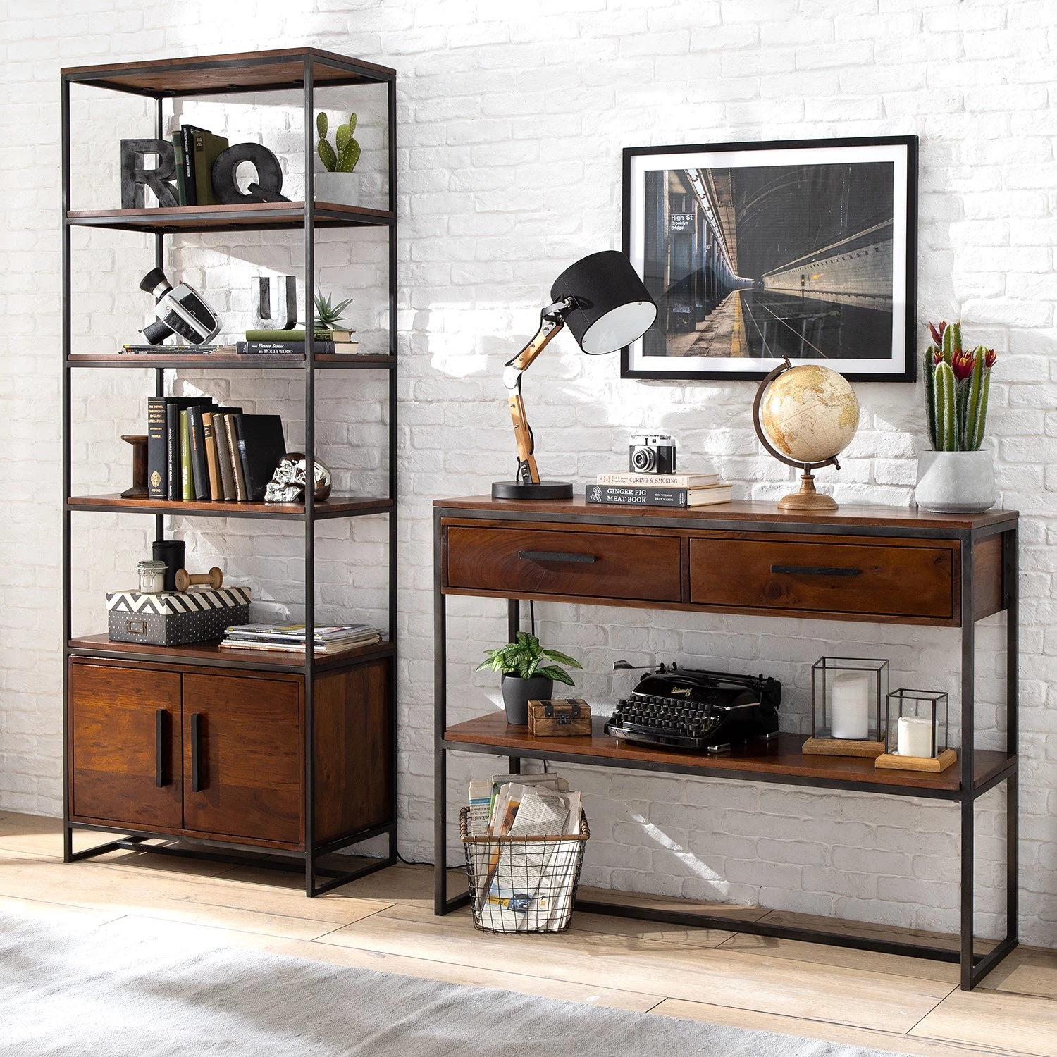 Ars manufacti Étagère Woodson IV - Acacia massif / Fer - Acacia brun 2 Ars manufacti Étagère Woodson IV - Acacia massif / Fer - Acacia brun – Image 2