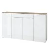 Germania Buffet Cetano - Blanc brillant / Imitation chêne de Navarre - Largeur : 179 cm