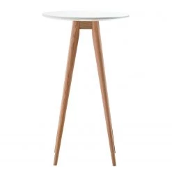 Mørteens Table haute Lindholm - Partiellement en chêne massif - Blanc mat / Chêne rouge -Meubles de salle à manger Soldes Magasin 1000126818 190110 15150100002 GALLERYIMAGES P000000001000126818