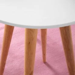 Mørteens Table haute Lindholm - Partiellement en chêne massif - Blanc mat / Chêne rouge -Meubles de salle à manger Soldes Magasin 1000126818 190122 08492800007 GALLERYIMAGES P000000001000126818