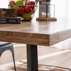 Ars manufacti Table Amla - Acacia massif / Métal - Acacia / Anthracite -Meubles de salle à manger Soldes Magasin 1000126923 200609 13022300114 DETAILS P000000001000126923