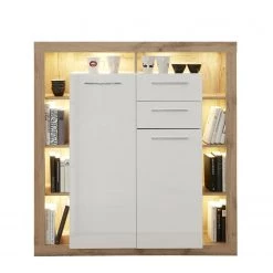 Trendteam Buffet haut Rock - Blanc brillant / Imitation chêne de Wotan -Meubles de salle à manger Soldes Magasin 1000128163 180905 10043849 GALLERYIMAGES P000000001000128163