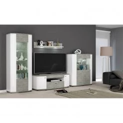 Fredriks Étagère murale Karlsburg - Blanc / Imitation béton -Meubles de salle à manger Soldes Magasin 1000128191 181018 10513105 MOOD GALLERYIMAGES P000000001000128191 mood