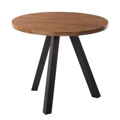 Ars manufacti Table Manchester I - Acacia massif / Méta - Diamètre : 90 cm