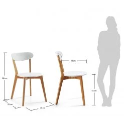 Norrwood Chaises Areia (lot de 2) - Partiellement en chêne massif - Blanc / Chêne -Meubles de salle à manger Soldes Magasin 1000128743 180821 08503872 GALLERYIMAGES P000000001000128743