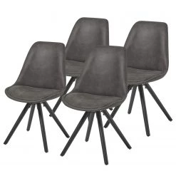 Norrwood Chaises capitonnées Ralf ll (lot de 4) - Graphite