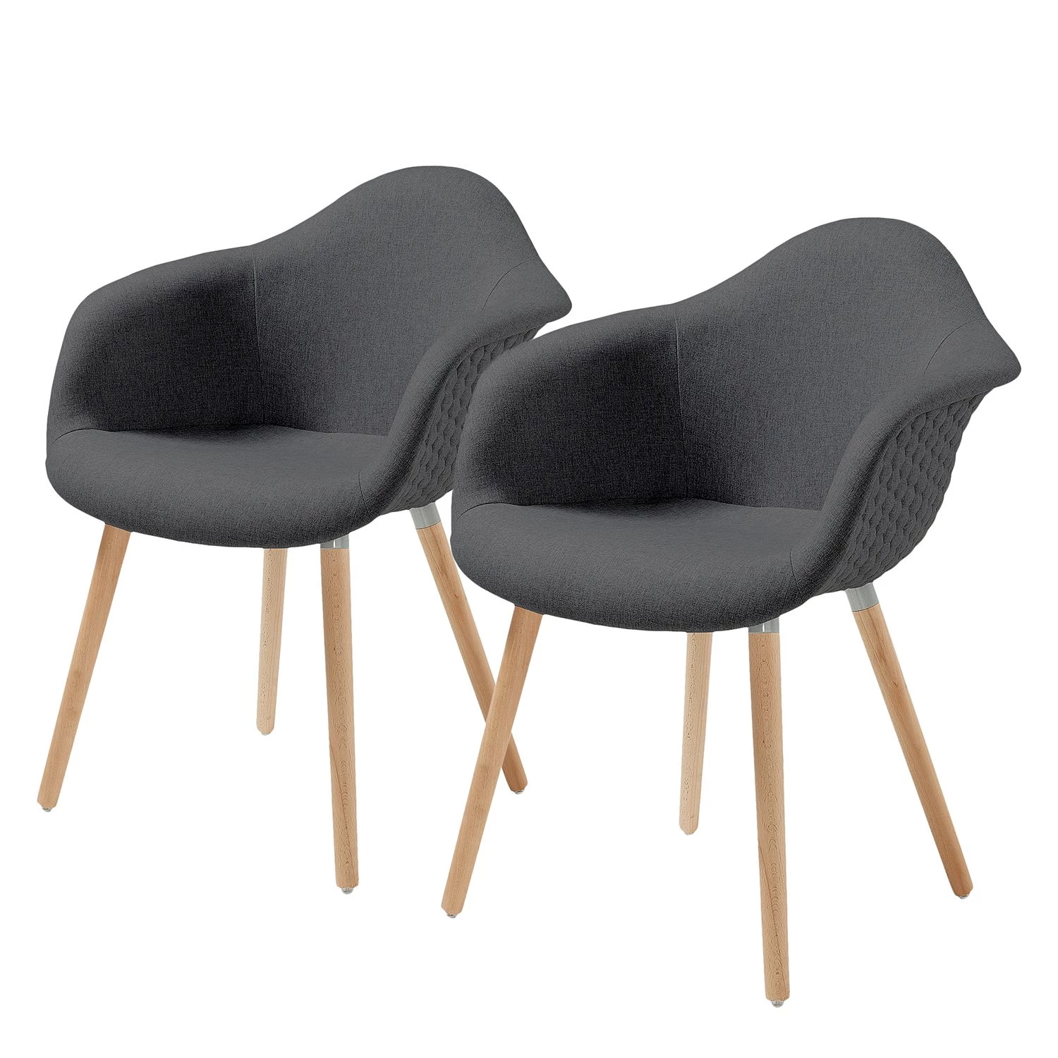 Norrwood Chaises à accoudoirs Kevya l (lot de 2) - Gris foncé 1 Norrwood Chaises à accoudoirs Kevya l (lot de 2) - Gris foncé