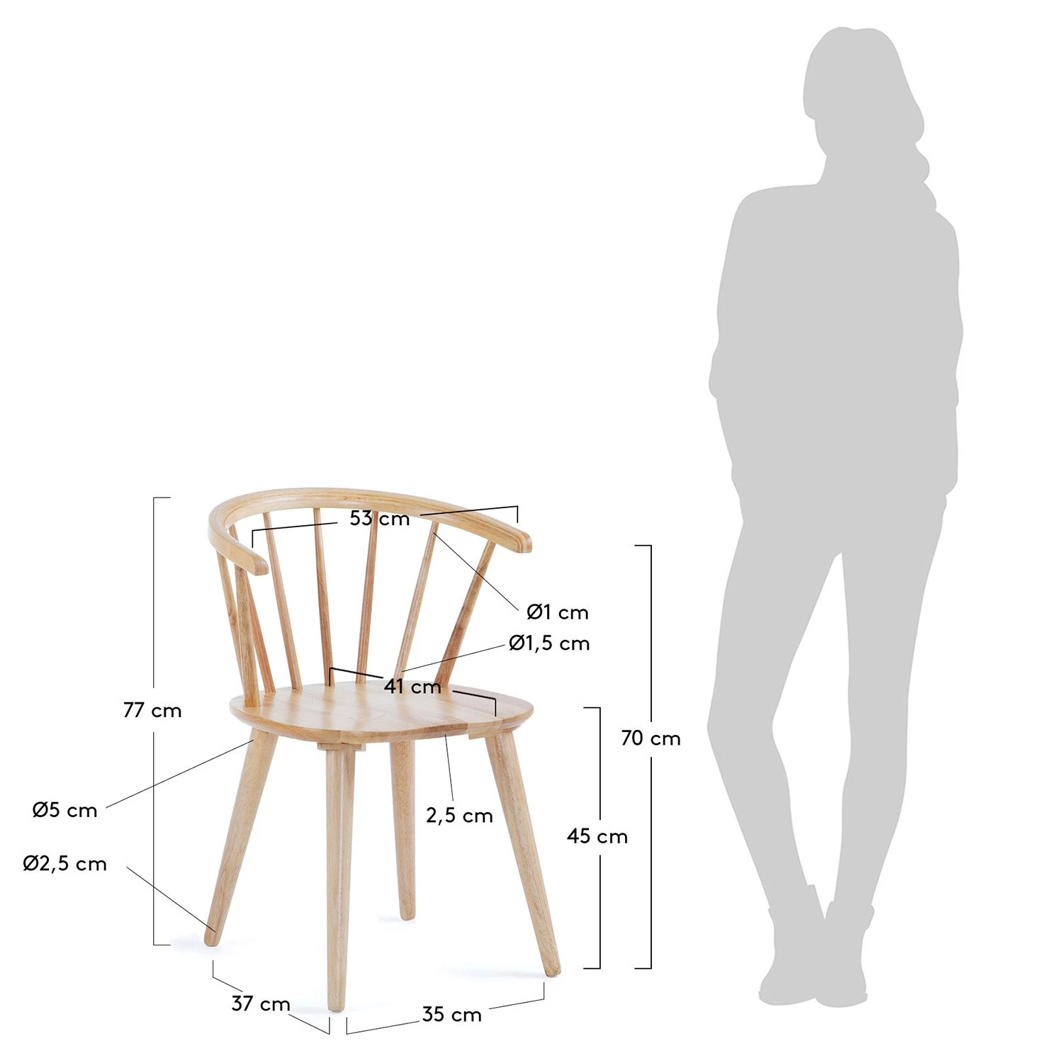 Norrwood Chaises Krise (lot de 2) - Hévéa 4 Norrwood Chaises Krise (lot de 2) - Hévéa – Image 4