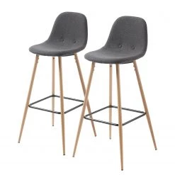 Norrwood Chaise de bar Nolite (lot de 2) - Gris foncé