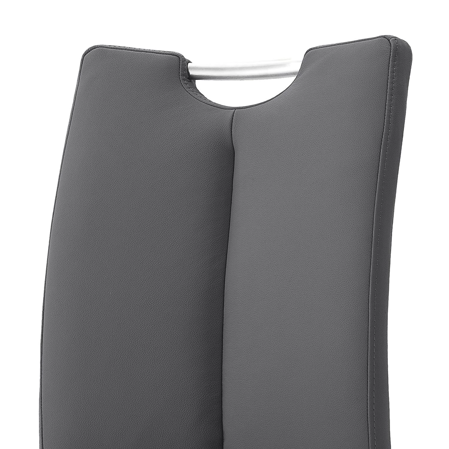 Loftscape Chaises cantilever Anamela I (lot de 2) - Imitation cuir / Acier inoxydable - Argenté - Gris 3 Loftscape Chaises cantilever Anamela I (lot de 2) - Imitation cuir / Acier inoxydable - Argenté - Gris – Image 3