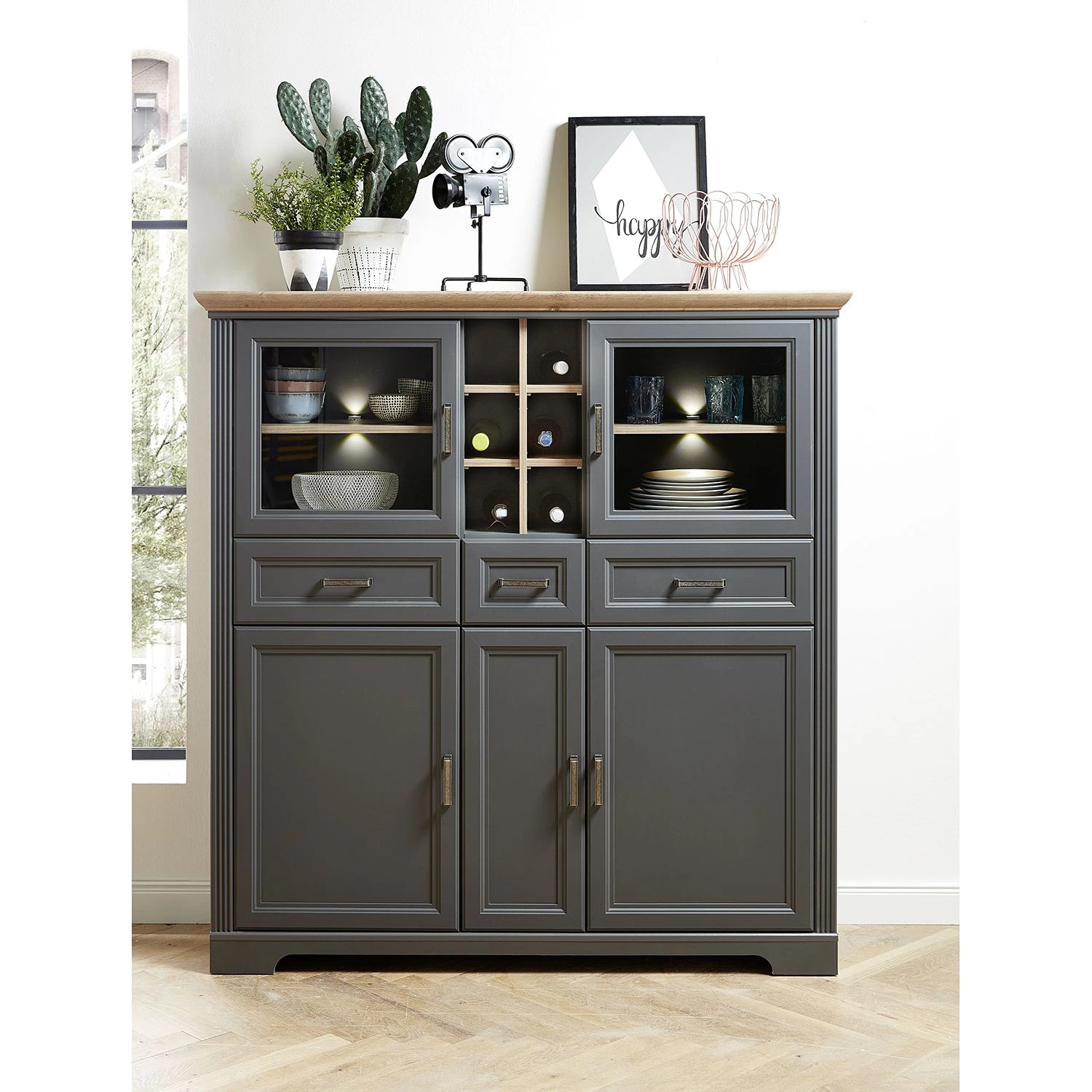 Ridgevalley Buffet haut Jasmund II - Graphite 2 Ridgevalley Buffet haut Jasmund II - Graphite – Image 2