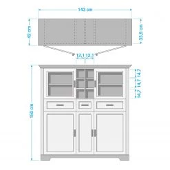 Ridgevalley Buffet haut Jasmund II - Graphite 5 Ridgevalley Buffet haut Jasmund II - Graphite -Meubles de salle à manger Soldes Magasin 1000130848 190405 14520500003 GALLERYIMAGES P000000001000130848