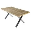 Ars manufacti Table Benton - Chêne sauvage massif / Fer - Marron / Noir