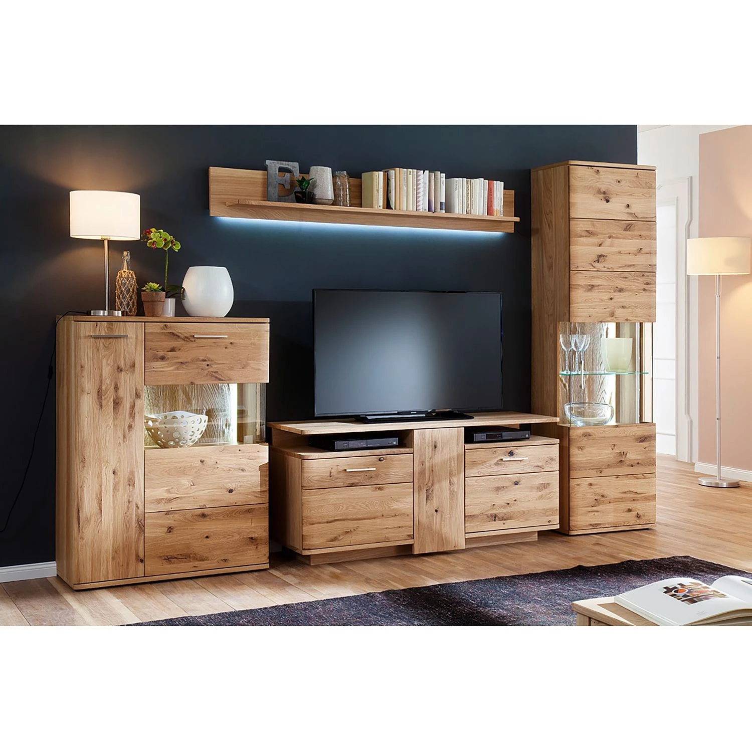 Naturoo Vitrine colonne Ristiina - Partiellement en chêne massif - Chêne Bianco / Imitation chêne Bianco - Porte en verre à droite 2 Naturoo Vitrine colonne Ristiina - Partiellement en chêne massif - Chêne Bianco / Imitation chêne Bianco - Porte en verre à droite – Image 2