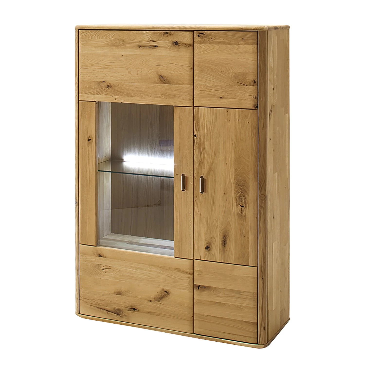 Naturoo Buffet haut Forge II - Partiellement en chêne massif - Chêne de poutre Bianco / Imitation chêne Bianco - Porte en verre à gauche 1 Naturoo Buffet haut Forge II - Partiellement en chêne massif - Chêne de poutre Bianco / Imitation chêne Bianco - Porte en verre à gauche