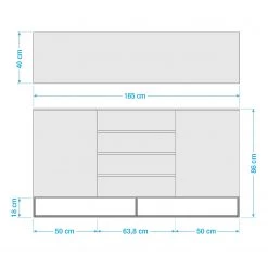 Fredriks Buffet Zaddy II - Blanc -Meubles de salle à manger Soldes Magasin 1000134696 190925 15560700004 SKETCH DETAILS P000000001000134696 sketch