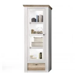 Fredriks Vitrine Lorida I - Imitation pin blanc / Imitation chêne
