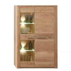 Naturoo Vitrine NatureStar I - Éclairage inclus - Partiellement en chêne sauvage massif - Chêne sauvage - Hauteur : 132 cm