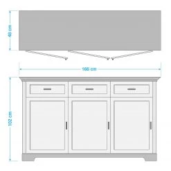 Ridgevalley Buffet Jasmund I - Blanc -Meubles de salle à manger Soldes Magasin 1000136050 190405 14520500019 GALLERYIMAGES P000000001000136050