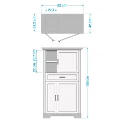 Ridgevalley Buffet haut Jasmund I - Blanc -Meubles de salle à manger Soldes Magasin 1000136063 190405 14520600027 GALLERYIMAGES P000000001000136063