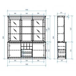 Ridgevalley Vaisselier Lewk - Imitation pin blanc / Imitation pin -Meubles de salle à manger Soldes Magasin 1000136070 181219 14223700027 GALLERYIMAGES P000000001000136070