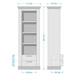 Ridgevalley Étagère Lewk - Imitation pin blanc / Imitation pin -Meubles de salle à manger Soldes Magasin 1000136071 181219 14223700033 GALLERYIMAGES P000000001000136071