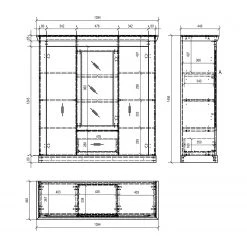 Ridgevalley Buffet haut Lewk IV - Imitation pin blanc / Imitation pin -Meubles de salle à manger Soldes Magasin 1000136083 181219 14224000094 GALLERYIMAGES P000000001000136083