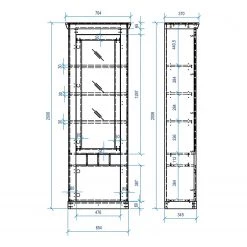 Ridgevalley Vitrine Lewk - Imitation pin blanc / Imitation pin -Meubles de salle à manger Soldes Magasin 1000136094 181219 14224100115 GALLERYIMAGES P000000001000136094