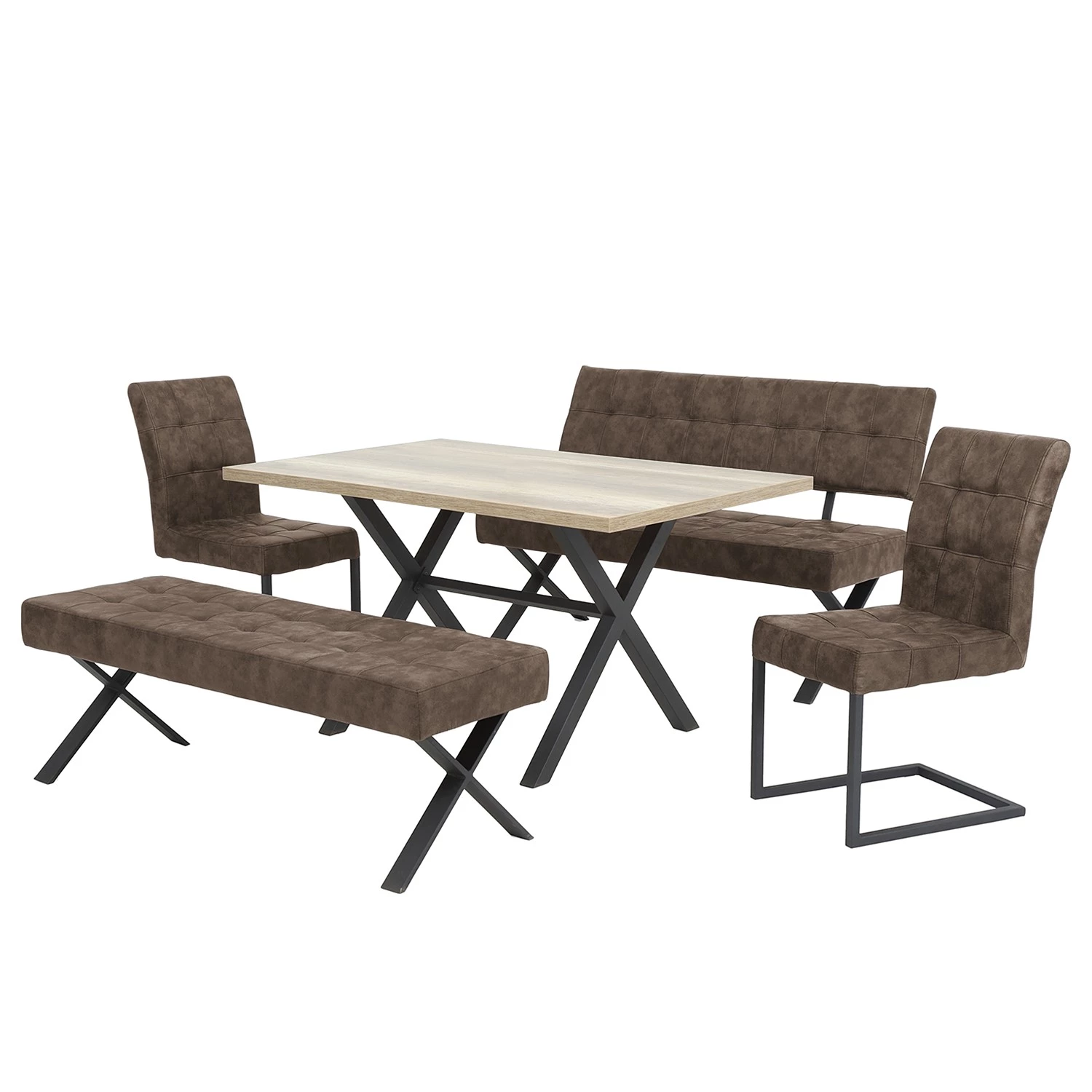 Loftscape Blanc Clyde II - Microfibre / Acier - Taupe vintage / Anthracite 2 Loftscape Blanc Clyde II - Microfibre / Acier - Taupe vintage / Anthracite – Image 2