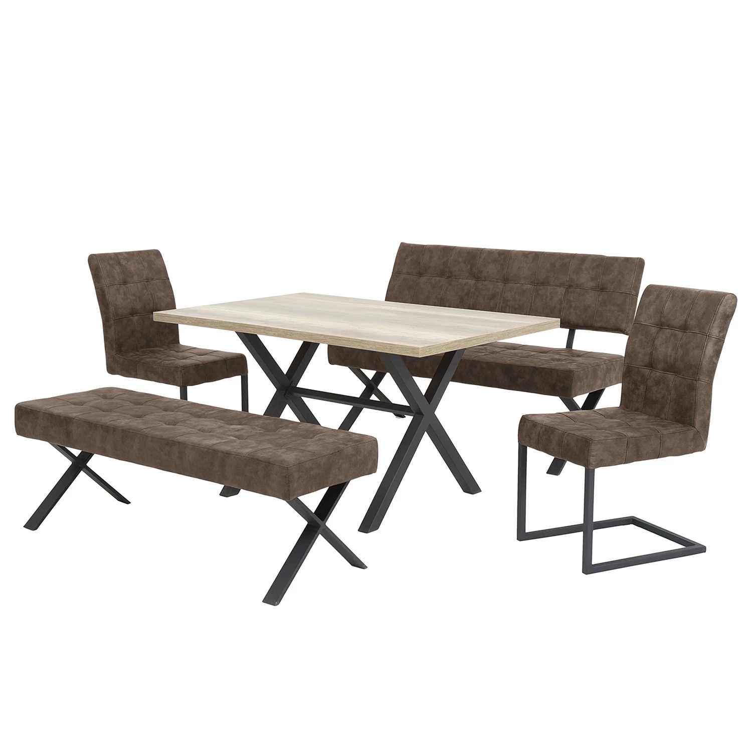 Loftscape Chaises cantilever Clyde (lot de 2) - Microfibre / Acier - Taupe vintage / Anthracite 2 Loftscape Chaises cantilever Clyde (lot de 2) - Microfibre / Acier - Taupe vintage / Anthracite – Image 2