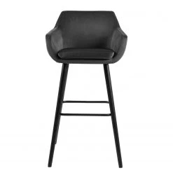 Mørteens Chaises de bar Nicholas III - Velours / Chêne massif - Noir - Gris foncé - Lot de 2 14 Mørteens Chaises de bar Nicholas III - Velours / Chêne massif - Noir - Gris foncé - Lot de 2 -Meubles de salle à manger Soldes Magasin 1000138436 181119 16065761 GALLERYIMAGES P000000001000138436
